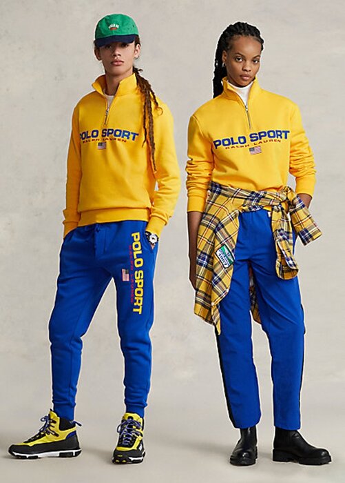 Žluté dámské sportovní fleecové mikiny Ralph Lauren Polo Žluté dámské sportovní fleecové mikiny Ralph Lauren Polo