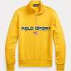 Žluté dámské sportovní fleecové mikiny Ralph Lauren Polo Žluté dámské sportovní fleecové mikiny Ralph Lauren Polo
