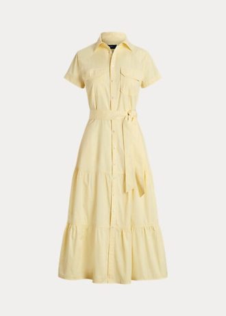 Bílo/modré dámské strečové šaty Ralph Lauren s barevným blokováním