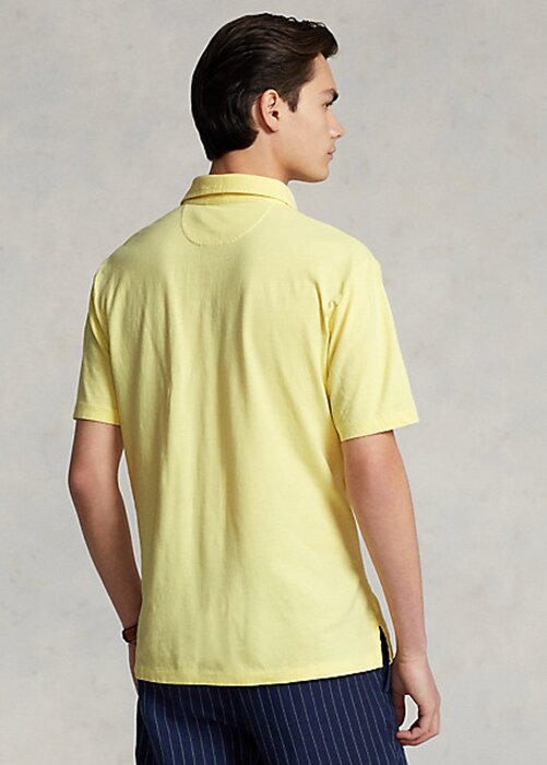 Žluté pánské bavlněno-lněné polokošile Ralph Lauren Classic Fit Žluté pánské bavlněno-lněné polokošile Ralph Lauren Classic Fit