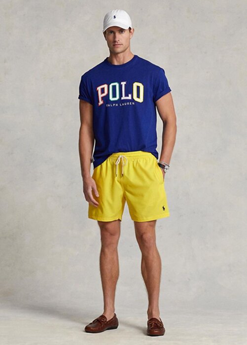 Žluté pánské šortky Ralph Lauren Traveler Swimming Trunk Žluté pánské šortky Ralph Lauren Traveler Swimming Trunk