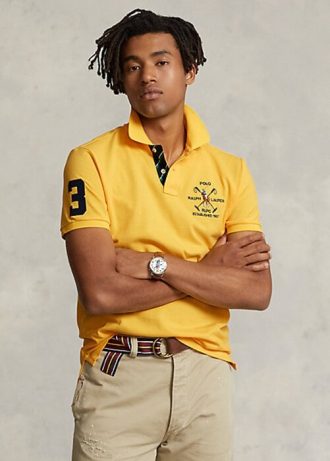 Žluté pánské polokošile Ralph Lauren Classic Fit Crest Mesh