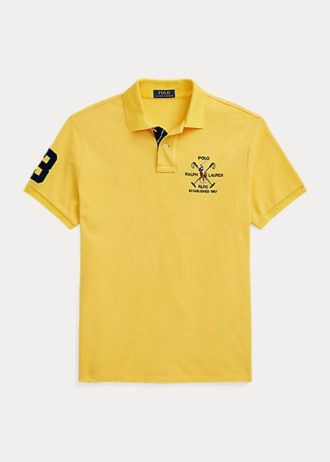 Žluté pánské polokošile Ralph Lauren Classic Fit Crest Mesh