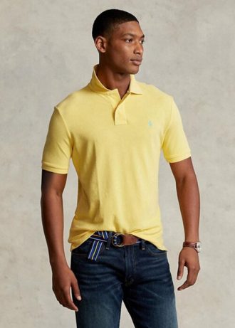 Žluté pánské polokošile Slim Fit Mesh Ralph Lauren Custom