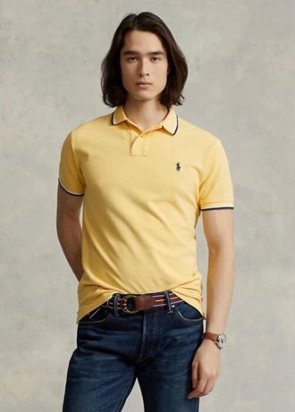 Žluté pánské polokošile Slim Fit Mesh Ralph Lauren Custom