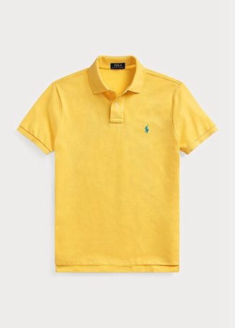 Žluté pánské polokošile Slim Fit Mesh Ralph Lauren Custom