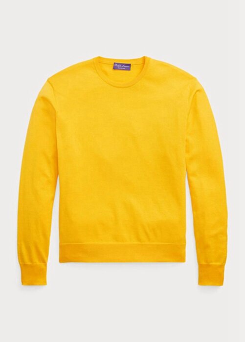 Žluté pánské svetry Ralph Lauren Cotton Crewneck Žluté pánské svetry Ralph Lauren Cotton Crewneck