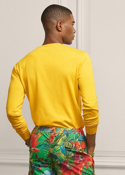 Žluté pánské svetry Ralph Lauren Cotton Crewneck Žluté pánské svetry Ralph Lauren Cotton Crewneck