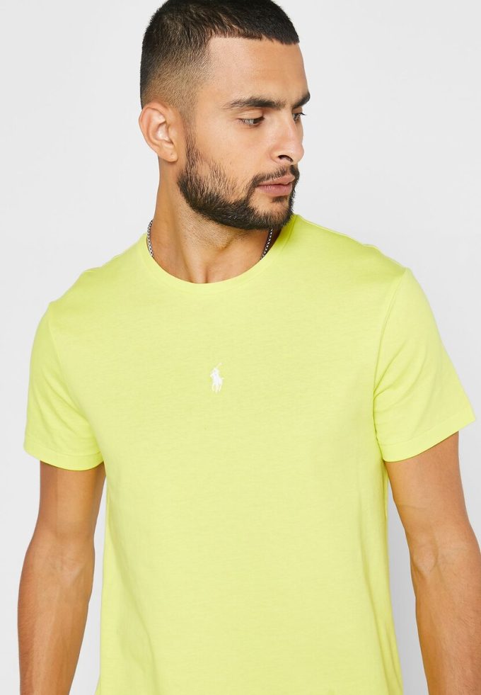 Žlutá pánská trička Ralph Lauren Essential Crew Neck Žlutá pánská trička Ralph Lauren Essential Crew Neck