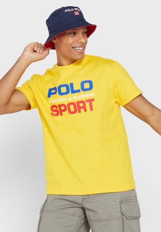 Žlutá pánská trička Ralph Lauren Logo Crew Neck