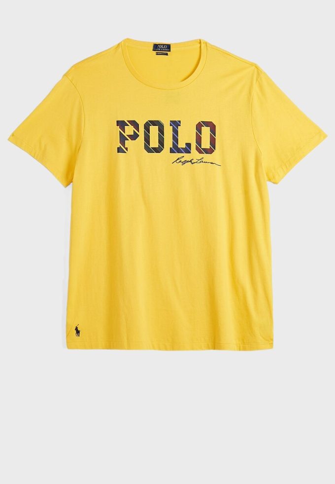 Žlutá pánská trička Ralph Lauren Logo Crew Neck