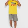 Žlutá pánská trička Ralph Lauren Logo Crew Neck