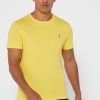 Žlutá pánská trička Ralph Lauren s logem na hrudi a výstřihem