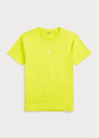 Žlutá pánská trička Slim Fit Crewneck Ralph Lauren Custom