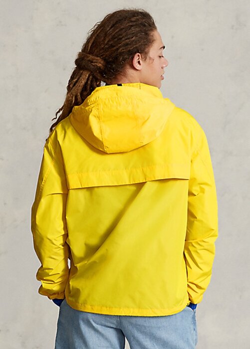 Žluté pánské vodoodpudivé bundy s kapucí Ralph Lauren Žluté pánské vodoodpudivé bundy s kapucí Ralph Lauren