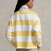 Žluté dámské ragbyové košile Ralph Lauren s pruhovaným zkráceným Jersey Žluté dámské ragbyové košile Ralph Lauren s pruhovaným zkráceným Jersey