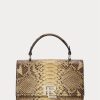 Měděná dámská kabelka Ralph Lauren The Python RL Top Handle