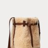 Medové/smetanové dámské kabelky Ralph Lauren Shearling Mini Bellport Bucket Bags