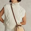 Medové/smetanové dámské kabelky Ralph Lauren Shearling Mini Bellport Bucket Bags