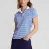 Modré/bílé dámské pruhované Jersey Polo trička Ralph Lauren Modré/bílé dámské pruhované Jersey Polo trička Ralph Lauren