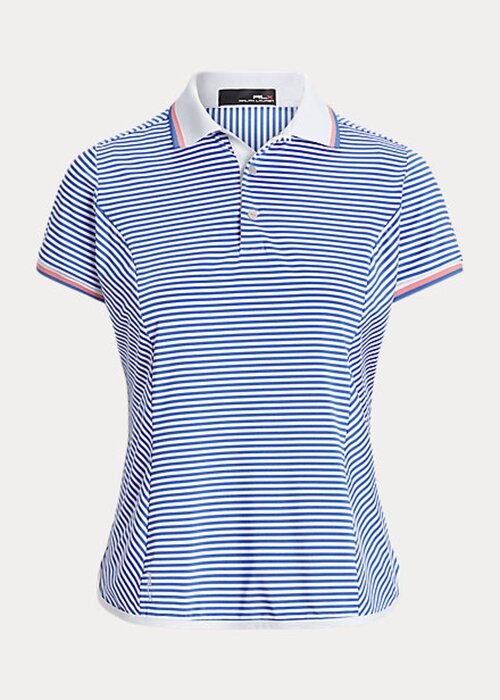 Modré/bílé dámské pruhované Jersey Polo trička Ralph Lauren Modré/bílé dámské pruhované Jersey Polo trička Ralph Lauren