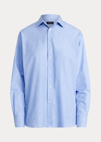 Modré dámské bavlněné košile Ralph Lauren High-Low Modré dámské bavlněné košile Ralph Lauren High-Low