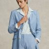 Modré dámské bavlněné sako Ralph Lauren Long Chambray Modré dámské bavlněné sako Ralph Lauren Long Chambray