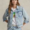 Modré dámské bundy Ralph Lauren Denim Trucker Modré dámské bundy Ralph Lauren Denim Trucker