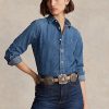 Modré dámské džínové košile Ralph Lauren
