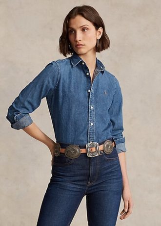 Modré dámské džínové košile Ralph Lauren