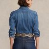 Modré dámské džínové košile Ralph Lauren