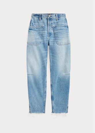 Modré dámské džíny Ralph Lauren High-rise Tapered Fit Modré dámské džíny Ralph Lauren High-rise Tapered Fit