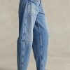 Modré dámské džíny Ralph Lauren High-rise Tapered Fit Modré dámské džíny Ralph Lauren High-rise Tapered Fit