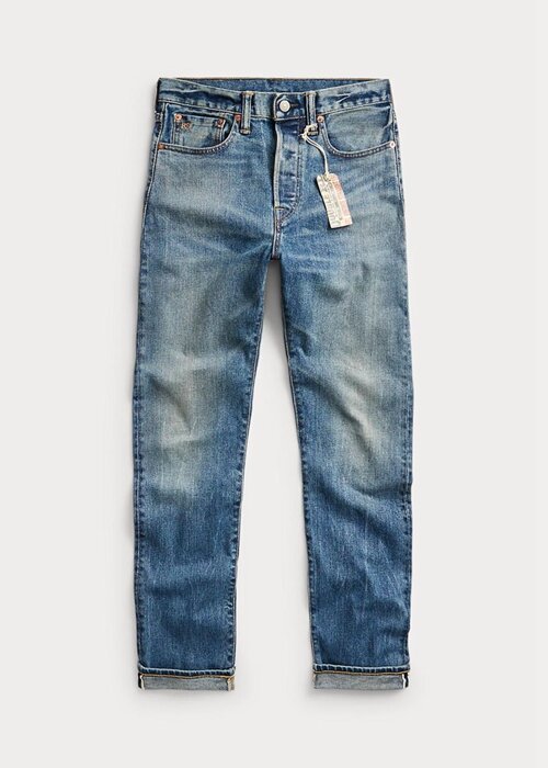 Modré dámské džíny Ralph Lauren Stretch Vintage Straight Fit Modré dámské džíny Ralph Lauren Stretch Vintage Straight Fit