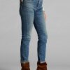Modré dámské džíny Ralph Lauren Stretch Vintage Straight Fit Modré dámské džíny Ralph Lauren Stretch Vintage Straight Fit