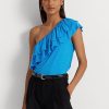 Modré dámské dresy Ralph Lauren Jersey na jedno rameno