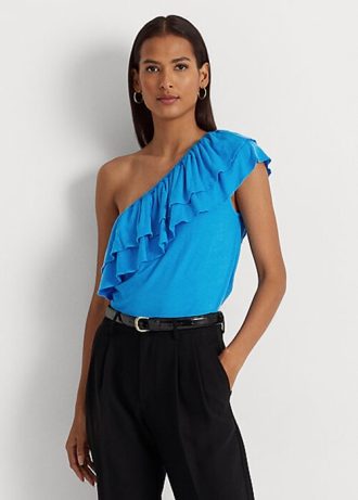 Modré dámské dresy Ralph Lauren Jersey na jedno rameno