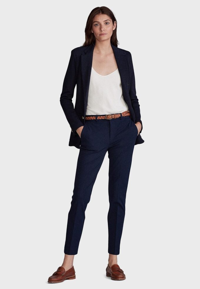 Modré dámské kalhoty Ralph Lauren Tailored Modré dámské kalhoty Ralph Lauren Tailored