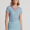 Modré dámské košile Ralph Lauren Tailored Fit s květinovým žerzejem Modré dámské košile Ralph Lauren Tailored Fit s květinovým žerzejem