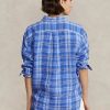 Modré dámské kostkované košile Ralph Lauren uvolněného střihu