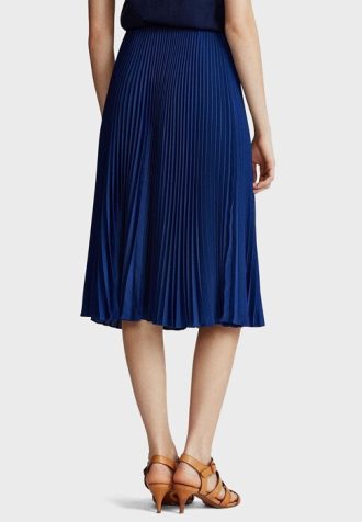 Modré dámské midi sukně Ralph Lauren Plisse Modré dámské midi sukně Ralph Lauren Plisse