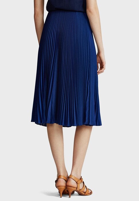 Modré dámské midi sukně Ralph Lauren Plisse Modré dámské midi sukně Ralph Lauren Plisse