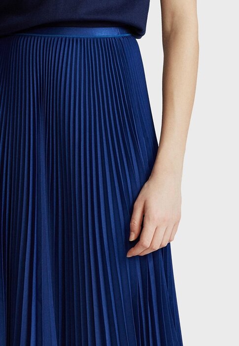 Modré dámské midi sukně Ralph Lauren Plisse Modré dámské midi sukně Ralph Lauren Plisse