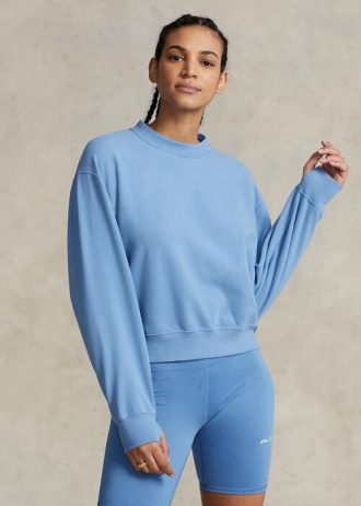 Modré dámské mikiny Ralph Lauren Fleece Crewneck Modré dámské mikiny Ralph Lauren Fleece Crewneck