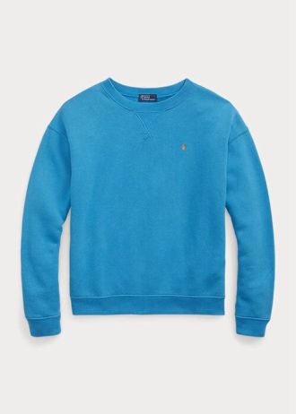 Modré dámské mikiny Ralph Lauren Fleece Crewneck Pullover Modré dámské mikiny Ralph Lauren Fleece Crewneck Pullover