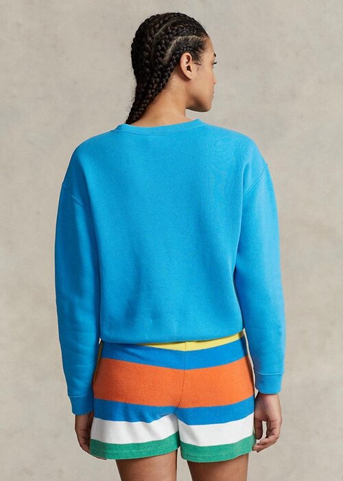 Modré dámské mikiny Ralph Lauren Fleece Crewneck Pullover Modré dámské mikiny Ralph Lauren Fleece Crewneck Pullover