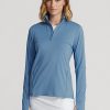 Modré dámské mikiny Ralph Lauren Stretch Jersey na čtvrtiny zip Modré dámské mikiny Ralph Lauren Stretch Jersey na čtvrtiny zip