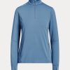 Modré dámské mikiny Ralph Lauren Stretch Jersey na čtvrtiny zip Modré dámské mikiny Ralph Lauren Stretch Jersey na čtvrtiny zip