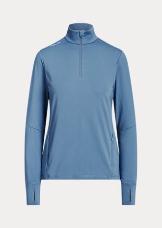Modré dámské mikiny Ralph Lauren Stretch Jersey na čtvrtiny zip Modré dámské mikiny Ralph Lauren Stretch Jersey na čtvrtiny zip