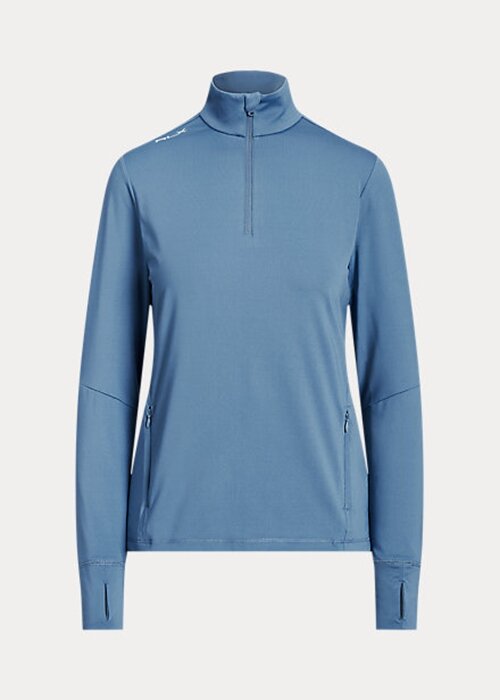 Modré dámské mikiny Ralph Lauren Stretch Jersey na čtvrtiny zip Modré dámské mikiny Ralph Lauren Stretch Jersey na čtvrtiny zip